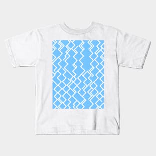 Electrifying Lines  - white zigzag on blue background Kids T-Shirt